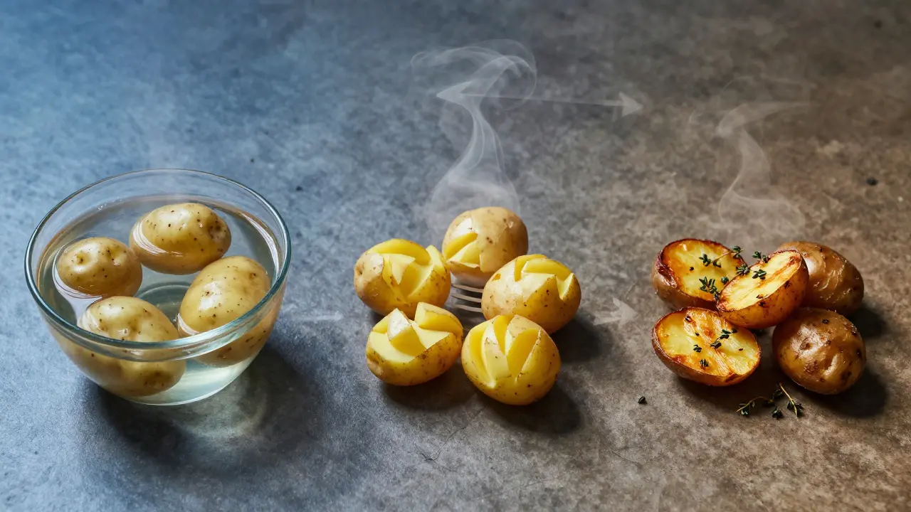 Časová osa přípravy brambor: vaření, testování, pečení